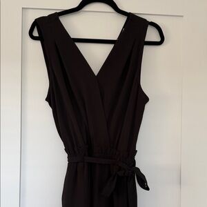 Sleeveless V-Neck Black Jumpsuit